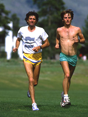 Before he became known as one of the world's top mountain runners, Matt Carpenter (right) had a close encounter with Olympic gold-medal marathoner Frank Shorter.