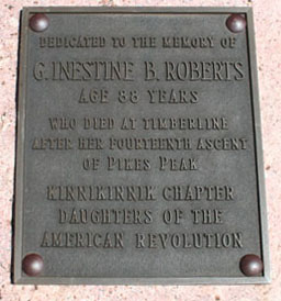 Close-up of Roberts memorial