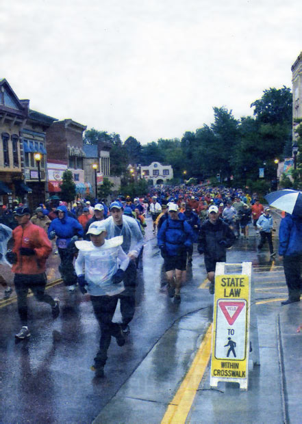 Yucky, as in wet and cold, would be a fair description of the weather at the start of Saturdays Pikes Peak Ascent foot race up our signature landform, and it got worse. Snow, hail and cold prompted race officials to turn runners back after no more than half had reached the A-Frame. Six hundred thirty runners reached the summit.