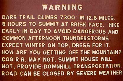 Sign at trailhead