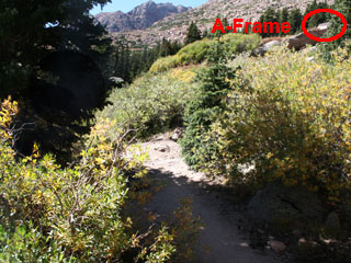 The roof of the A-frame from switch-back #11 on the Pikes Peak Barr Trail