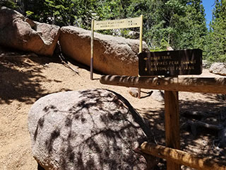 The Bottomless Pit sign on the Pikes Peak Barr Trail